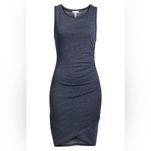 NWT Leith Ruched Body-Con Sleeveless Dress in Navy Night Heather size L